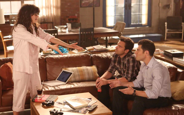 Schmidt (New Girl) Max Greenfield Nick Miller Jake Johnson Jessica Day Zooey Deschanel TV Show New Girl HD Desktop Wallpaper | Background Image