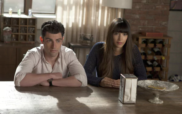 Schmidt (New Girl) Max Greenfield Cece Parekh Hannah Simone TV Show New Girl HD Desktop Wallpaper | Background Image