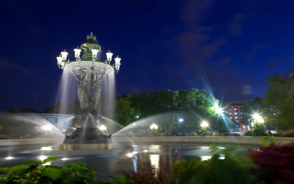 man made Bartholdi Fountain HD Desktop Wallpaper | Background Image