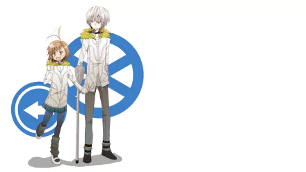 HD PC desktop wallpaper featuring Last Order and Accelerator from the anime A Certain Magical Index, showcasing the characters in front of blue directional signs.