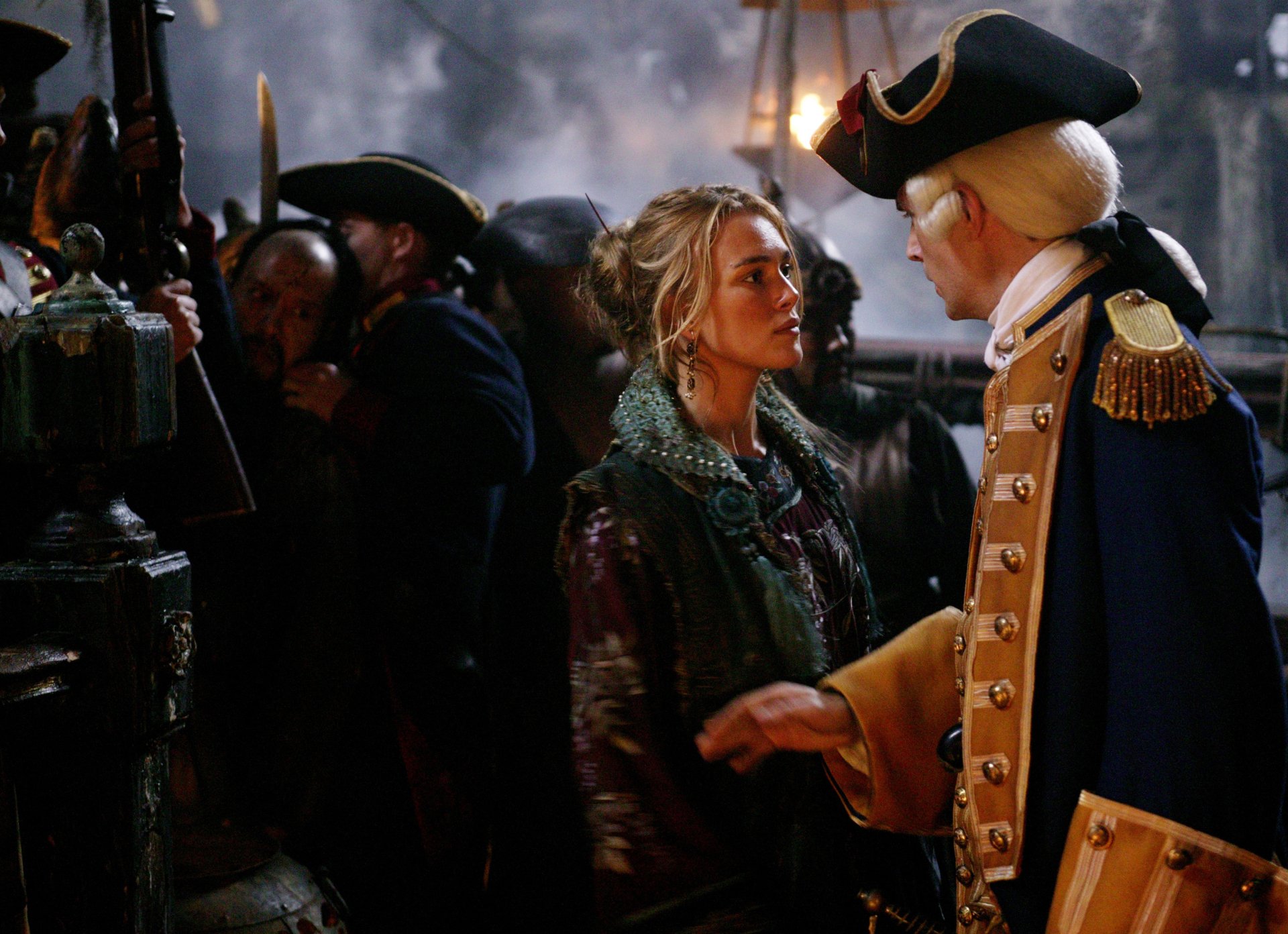 Download James Norrington Jack Davenport Elizabeth Swann Keira Knightley Movie Pirates Of The Caribbean: At World's End HD Wallpaper