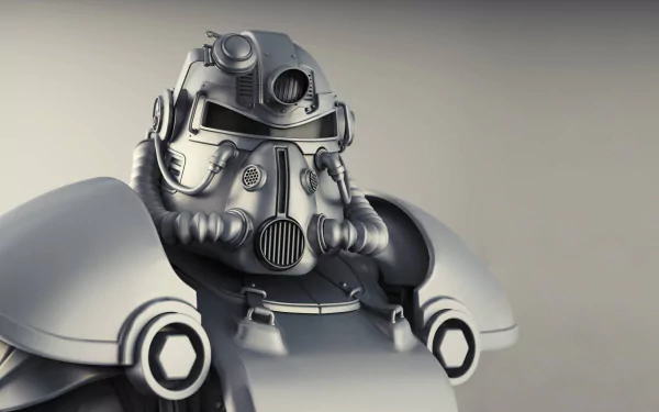Image of Power Armor from Fallout 4 video game, featured in an HD desktop wallpaper and background.
