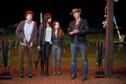 Abigail Breslin Woody Harrelson Jesse Eisenberg Emma Stone movie zombieland HD Desktop Wallpaper | Background Image