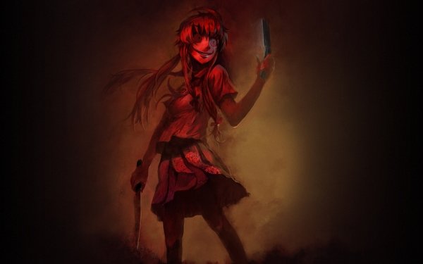 Anime Mirai Nikki Yuno Gasai Terrifiant Sombre Rouge Fond d'écran HD | Image