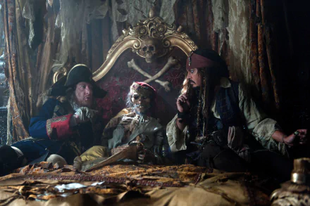 Geoffrey Rush Hector Barbossa Johnny Depp Jack Sparrow movie Pirates of the Caribbean: On Stranger Tides HD Desktop Wallpaper | Background Image