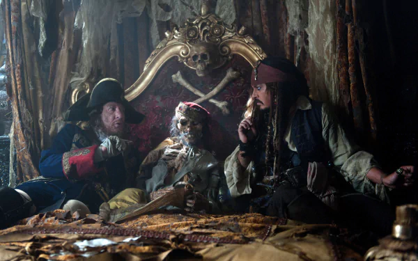 Geoffrey Rush Hector Barbossa Johnny Depp Jack Sparrow movie Pirates of the Caribbean: On Stranger Tides HD Desktop Wallpaper | Background Image