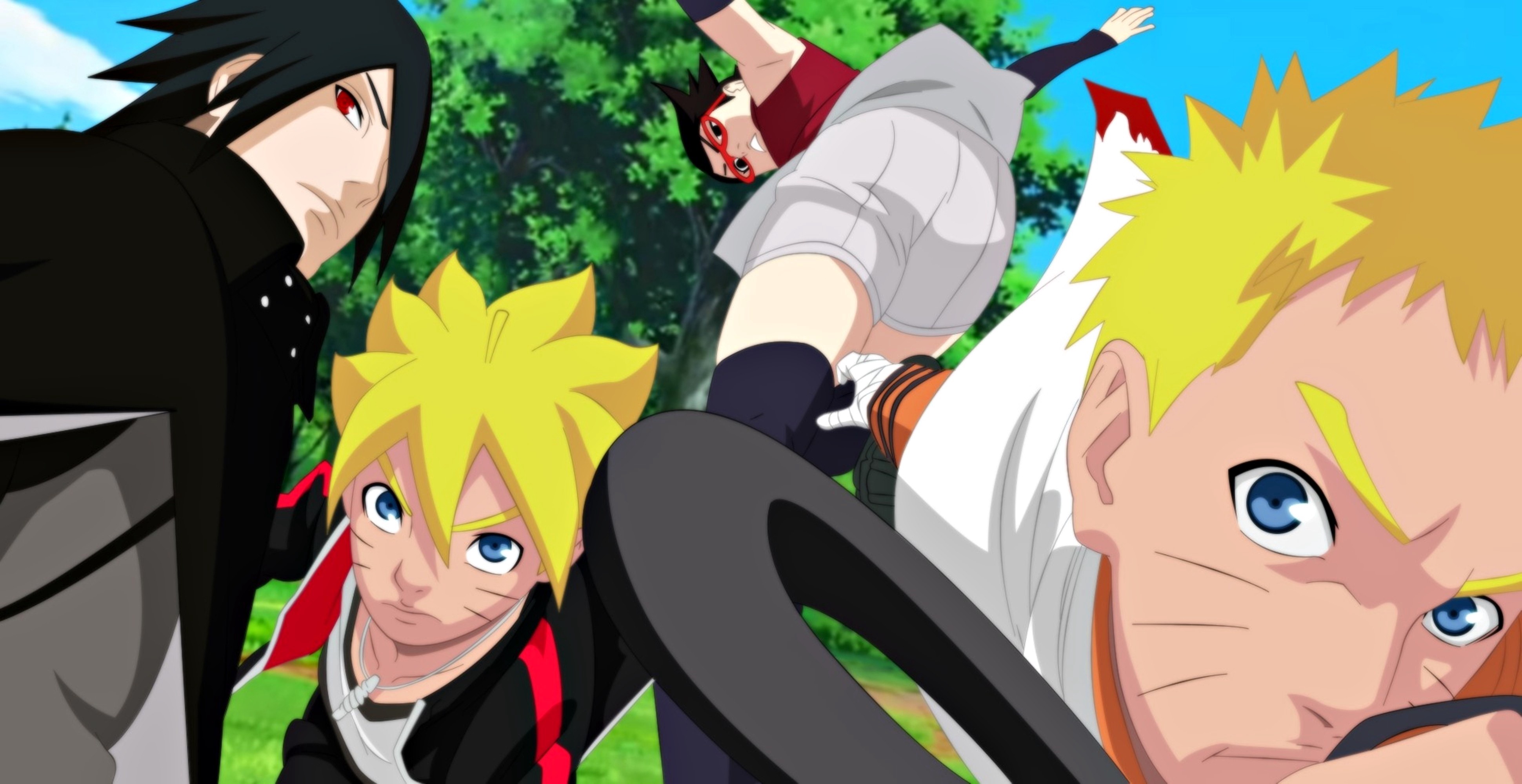 Naruto,Boruto,Sasuke and Sarada Full HD Wallpaper and Background Image | 3881x2000 | ID:644150