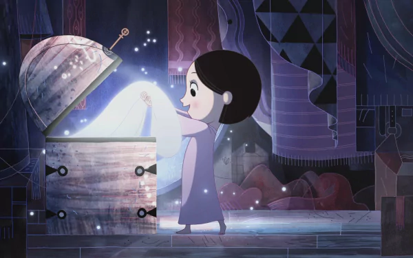 HD wallpaper from 'Song of the Sea' featuring a character with a mystical chest emitting light in an enchanting setting.
