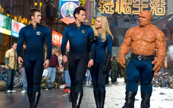Movie Fantastic Four Jessica Alba Ioan Gruffudd Chris Evans Thing Johnny Storm Susan Storm Reed Richards Human Torch Invisible Woman Mister Fantastic Ben Grimm HD Wallpaper | Background Image