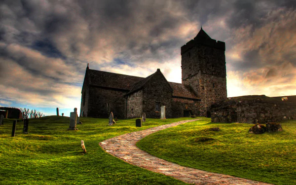 religious St Clement's Church, Rodel HD Desktop Wallpaper | Background Image