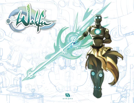 A dynamic HD wallpaper of Nox from the anime Wakfu, showcasing the character with a glowing weapon against a detailed background, embodying the series' vibrant style.
