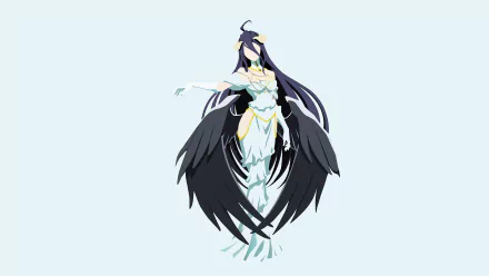 A stunning HD wallpaper featuring Albedo from the anime Overlord, showcasing her elegant pose and striking design against a soft background.