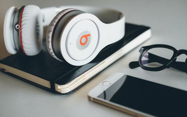 Man Made Beats Headphones iPhone Glasses Book Beats Audio HD Wallpaper | Background Image