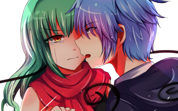 HD desktop wallpaper featuring Kaede Kayano and Nagisa Shiota from the anime Assassination Classroom, showcasing a dramatic close-up of the two characters with intense expressions.