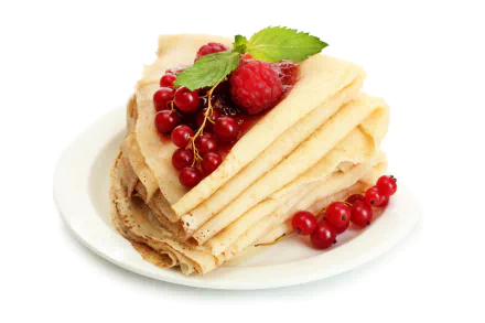 mint raspberry currants food crêpe HD Desktop Wallpaper | Background Image