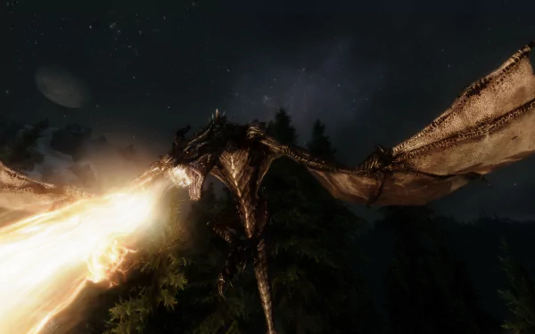 video game The Elder Scrolls V: Skyrim fire breath HD Desktop Wallpaper | Background Image