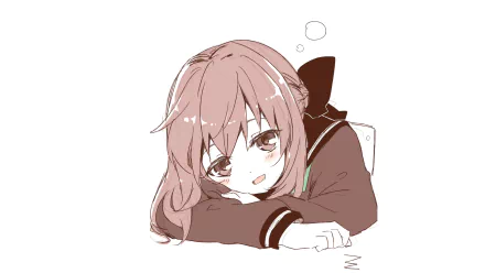 HD PC desktop wallpaper of Shinoa Hīragi from the anime Seraph of the End, featuring her resting with a soft, thoughtful expression.