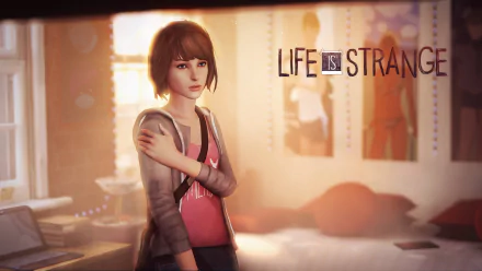 HD wallpaper featuring Max Caulfield from the video game Life Is Strange, set against a warm, softly lit background that highlights her character's thoughtful expression.