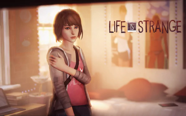 HD wallpaper featuring Max Caulfield from the video game Life Is Strange, set against a warm, softly lit background that highlights her character's thoughtful expression.