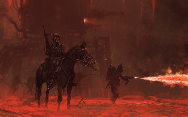 Dark Gas Mask Soldier Horse HD Wallpaper | Background Image