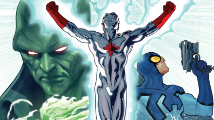 Ted Kord Captain Atom Martian Manhunter Blue Beetle (DC Comics) Comic Justice League International HD Desktop Wallpaper | Background Image
