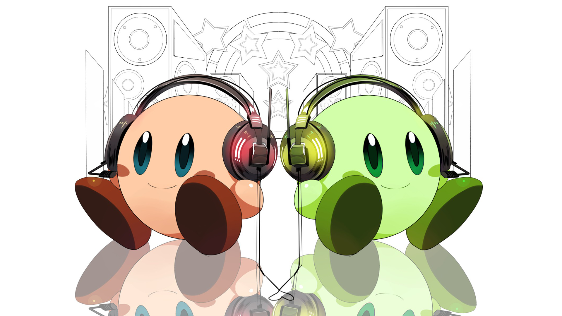 Kirby Headphone Vibes HD Wallpaper for Gamers