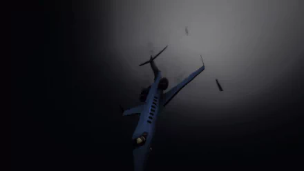 HD PC desktop wallpaper showcasing a dramatic underwater scene from the video game Grand Theft Auto V, featuring a sunken private jet surrounded by debris.