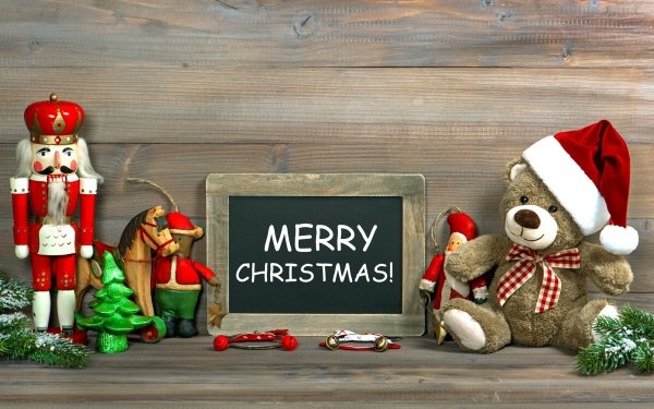 Holiday Christmas Teddy Bear Merry Christmas Toy HD Wallpaper | Background Image