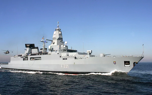 FGS Hessen (F221) guided missile destroyer warship frigate military german navy HD Desktop Wallpaper | Background Image