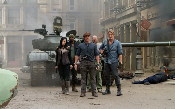 Maggie (The Expendables) Nan Yu Randy Couture Toll Road Terry Crews Hale Caesar Dolph Lundgren Gunnar Jensen Sylvester Stallone Barney Ross movie The Expendables 2 HD Desktop Wallpaper | Background Image