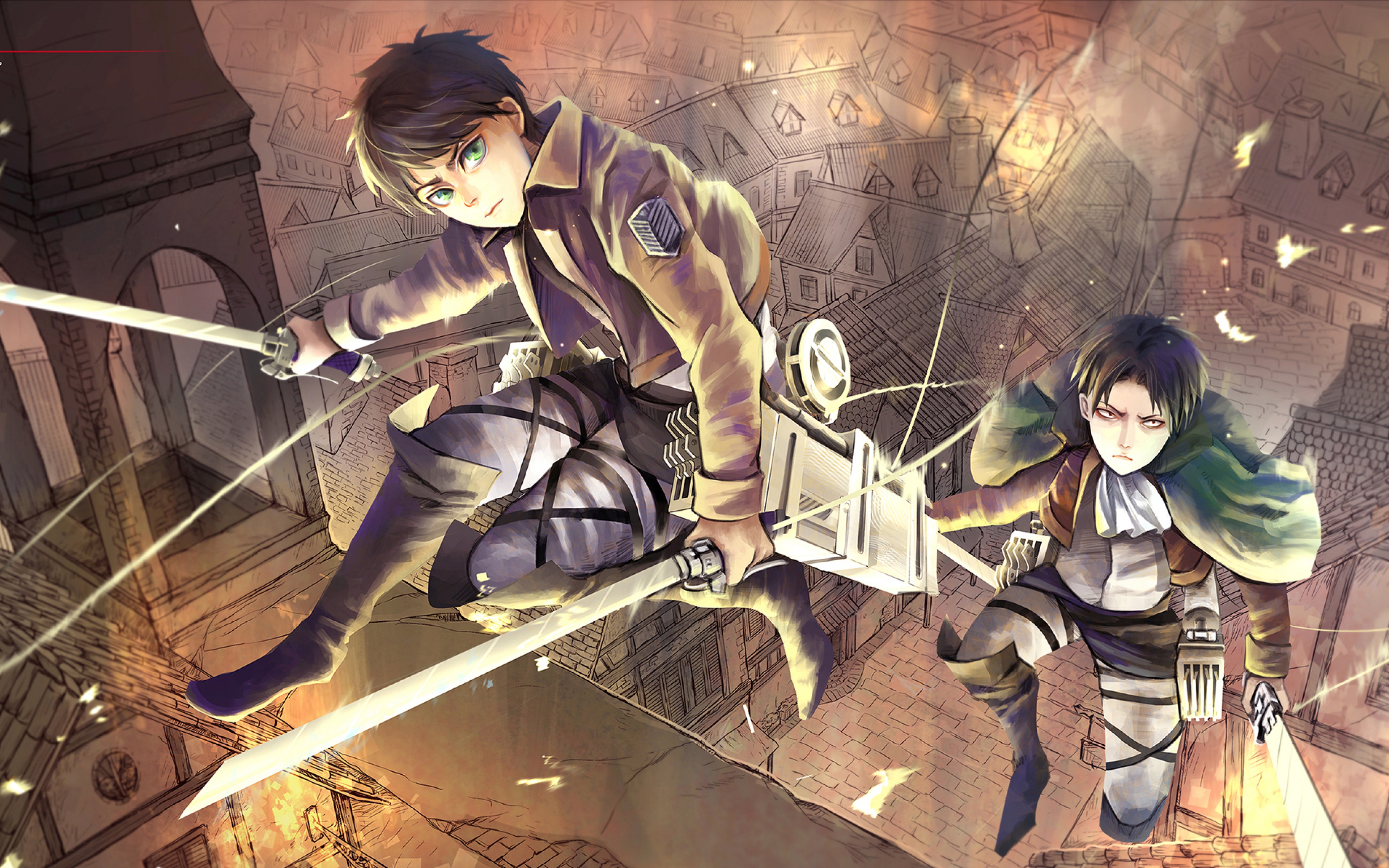 levi and eren wallpaper