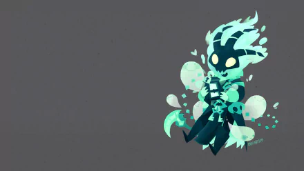 HD desktop wallpaper featuring Thresh, a character from League of Legends, depicted in a stylized, vibrant design with a mix of teal and black elements. Perfect for gamers.