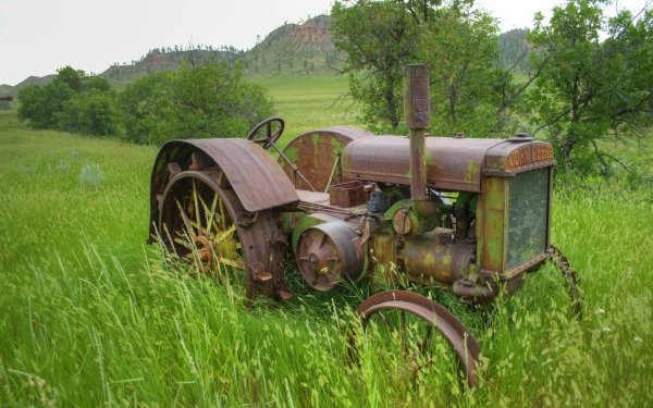 Vehicles John Deere Grass Old Rust HD Wallpaper | Background Image