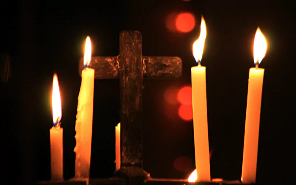 cross photography candle HD Desktop Wallpaper | Background Image
