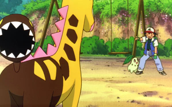 Ash Ketchum Chikorita (Pokémon) Girafarig (Pokémon) Anime Pokemon 3: The Movie - Spell of the Unown HD Desktop Wallpaper | Background Image
