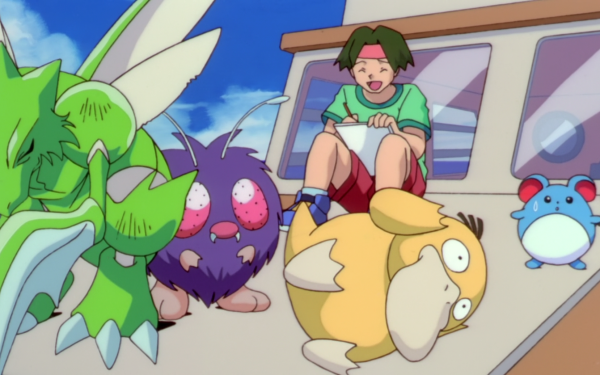 Anime Pokémon: The Movie 2000 Pokémon Tracey Scyther Venonat Psyduck Marill HD Wallpaper | Background Image