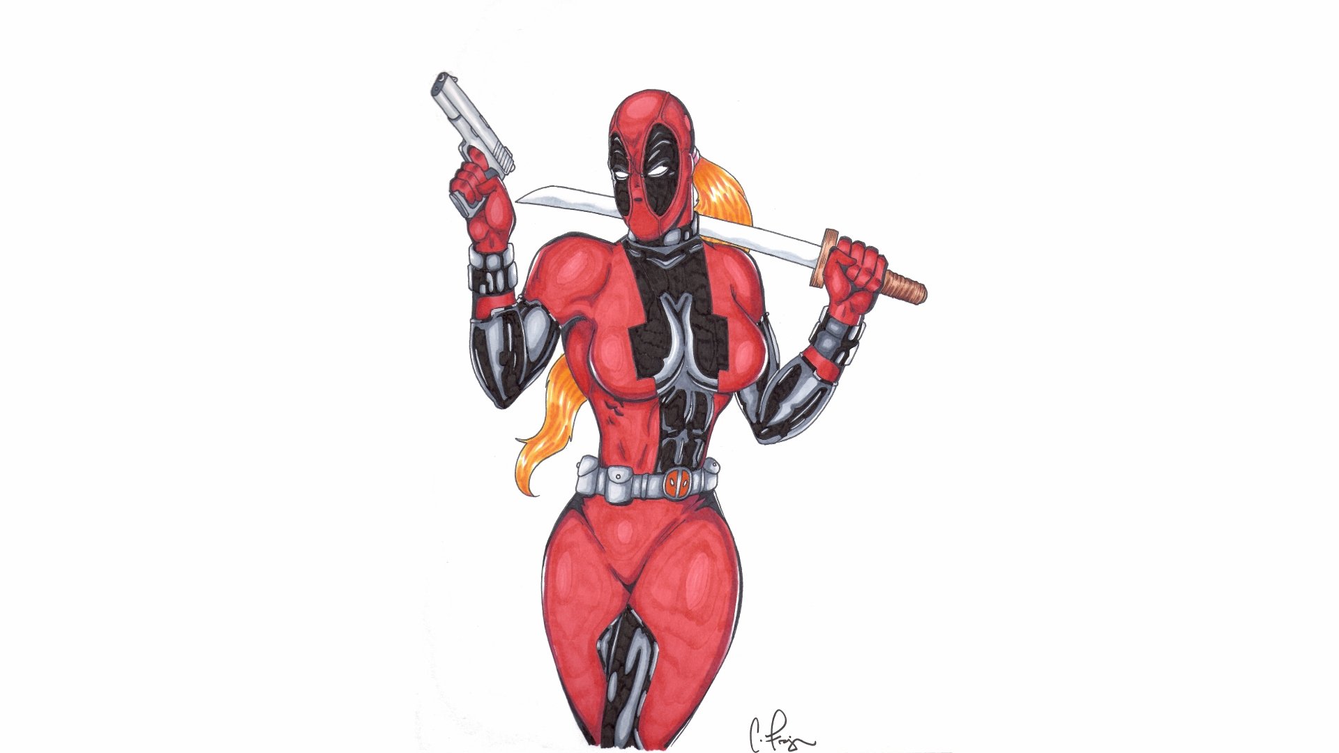 Download Comic Lady Deadpool 8k Ultra HD Wallpaper