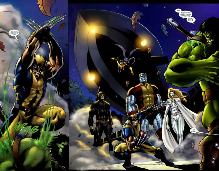 Lockheed (Marvel Comics) X-Men Cyclops (Marvel Comics) Kitty Pryde Emma Frost Colossus Hulk Wolverine Comic World War Hulk HD Desktop Wallpaper | Background Image