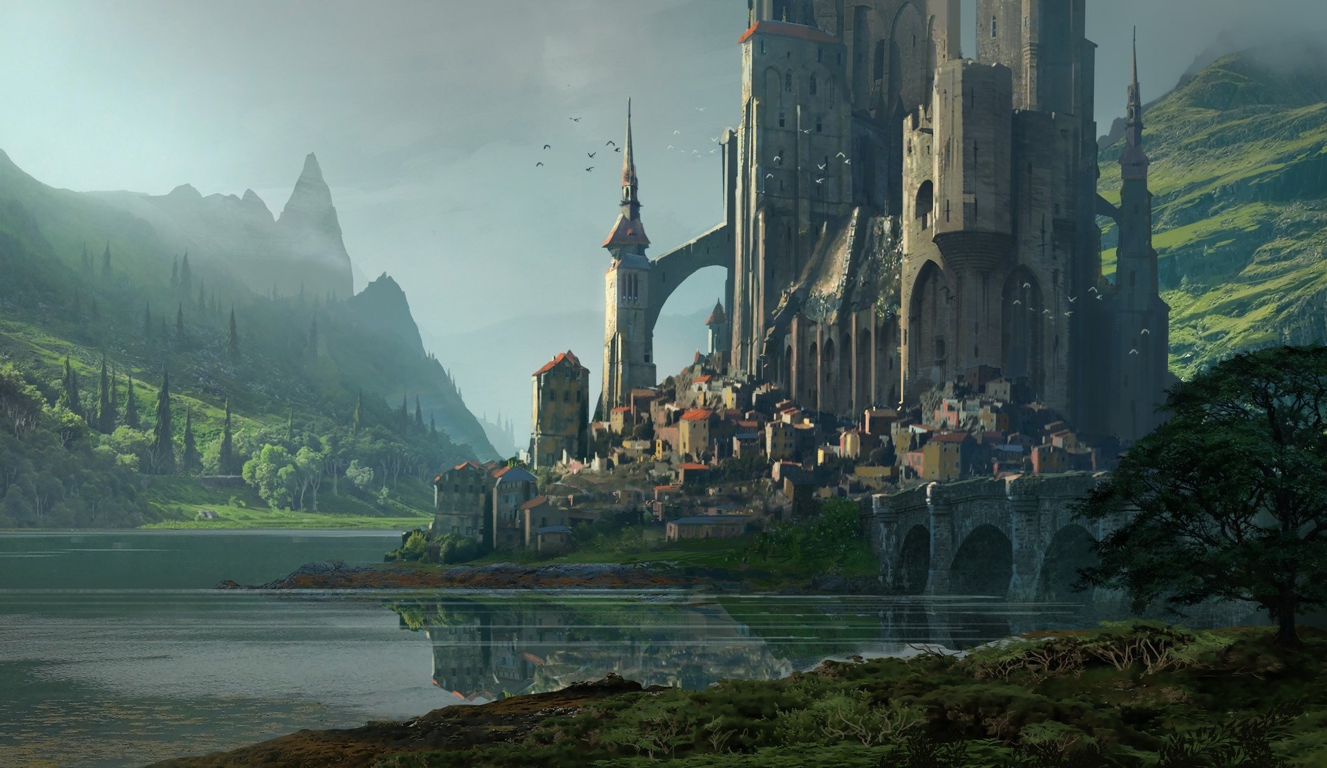 Fantasy Castle HD Wallpaper by Raphael Lacoste