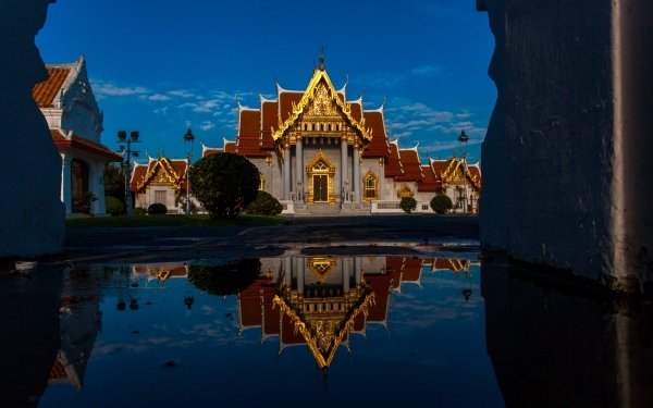 Religious Wat Benchamabophit Temples Marble Temple Bangkok Thailand Buddhist HD Wallpaper | Background Image