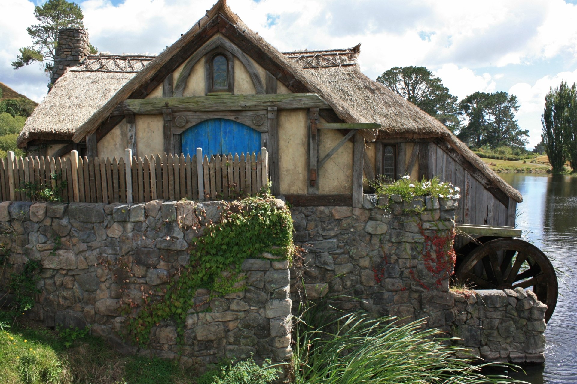 Download Man Made Watermill 4k Ultra HD Wallpaper