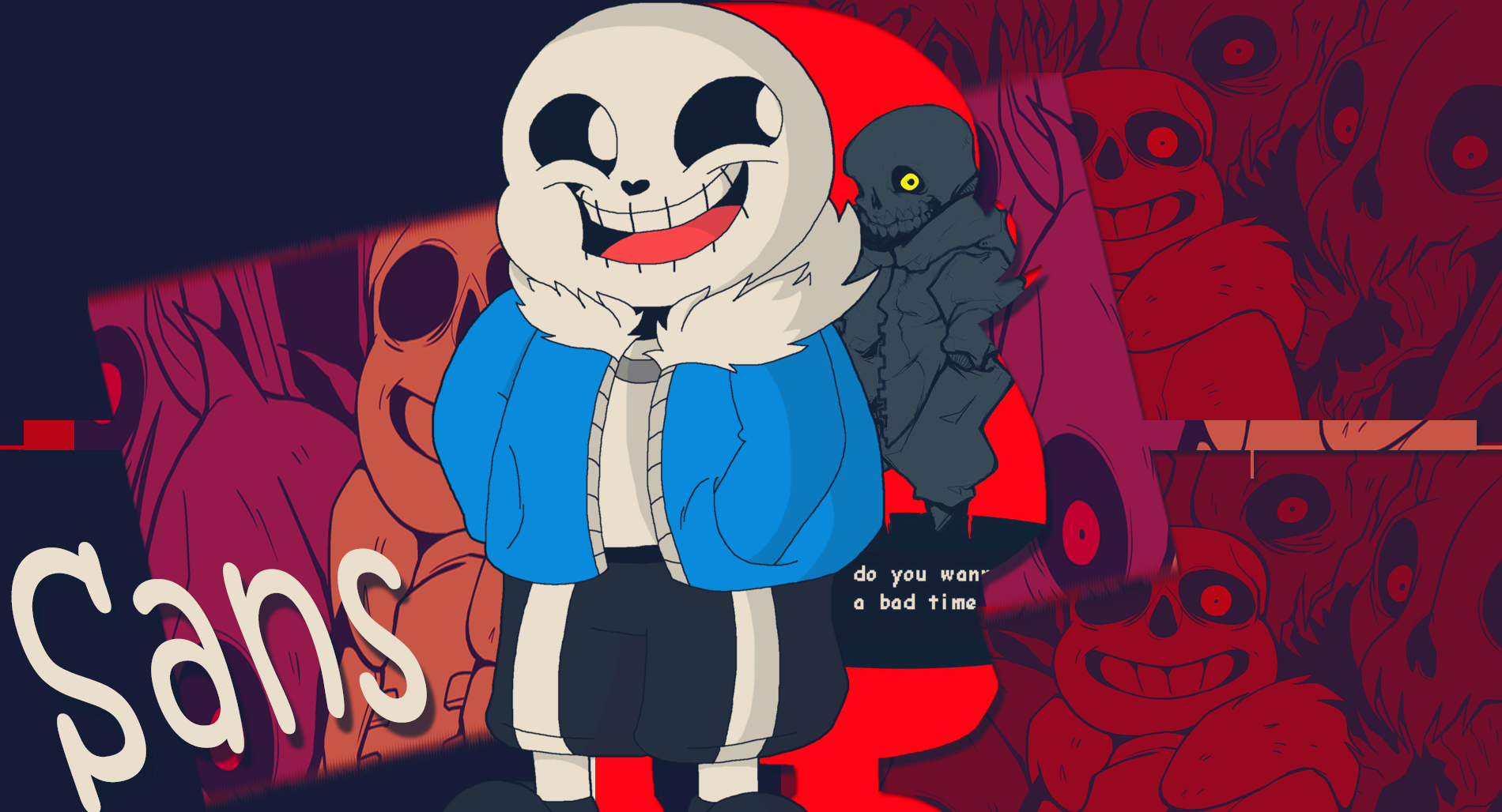 Download Undertale Sans ready to take on the world Wallpaper