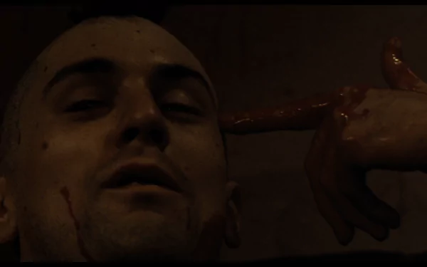 A gritty HD wallpaper featuring Robert De Niro as Travis Bickle in the iconic film Taxi Driver, capturing a tense and dramatic moment from the movie.