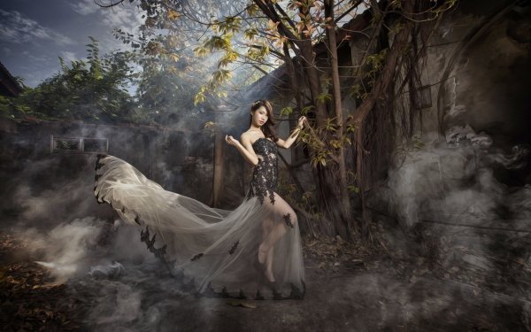 Women Asian Model Brunette Outdoor Dress HD Wallpaper | Background Image