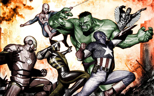 Wolverine Black Bolt Iron Man spider man Captain America Hulk Comic New Mutants HD Desktop Wallpaper | Background Image