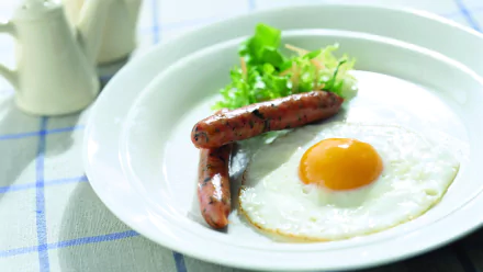  Half Fried egg with Sausages