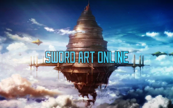HD wallpaper featuring Aincrad from Sword Art Online, showcasing a stunning floating castle against a vibrant sky, embodying the essence of the anime's immersive world.