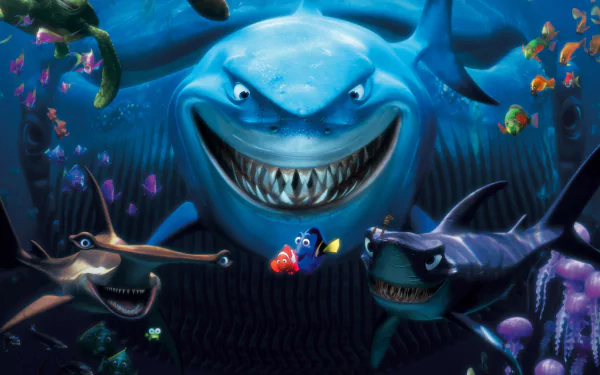 Bruce (Finding Nemo) Marlin (Finding Nemo) Dory (Finding Nemo) movie Finding Nemo HD Desktop Wallpaper | Background Image
