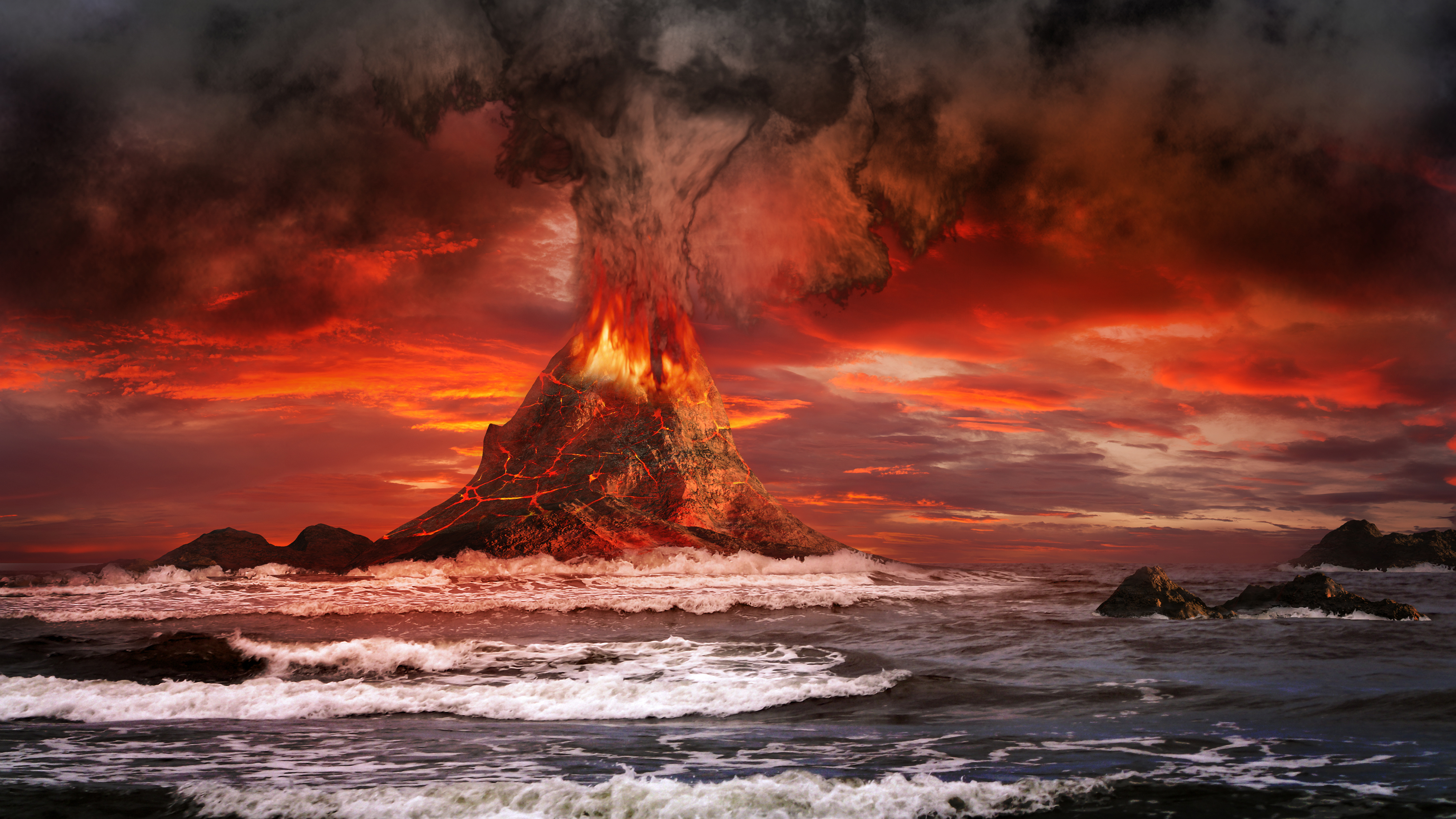 Erupting Volcano  4k Ultra Fond  d cran HD Arri re Plan 