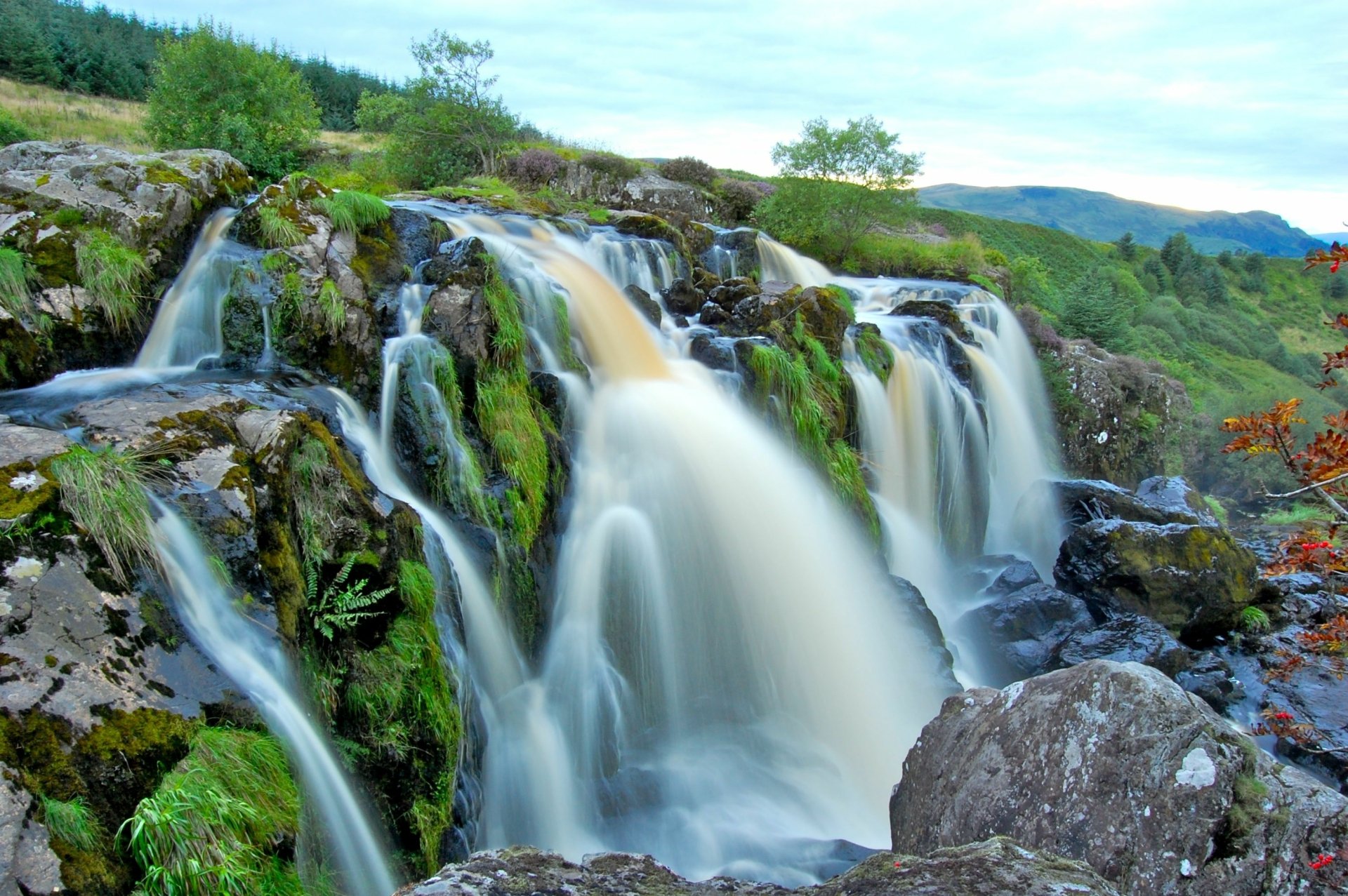 Download Waterfall Nature Loup Of Fintry Waterfall HD Wallpaper